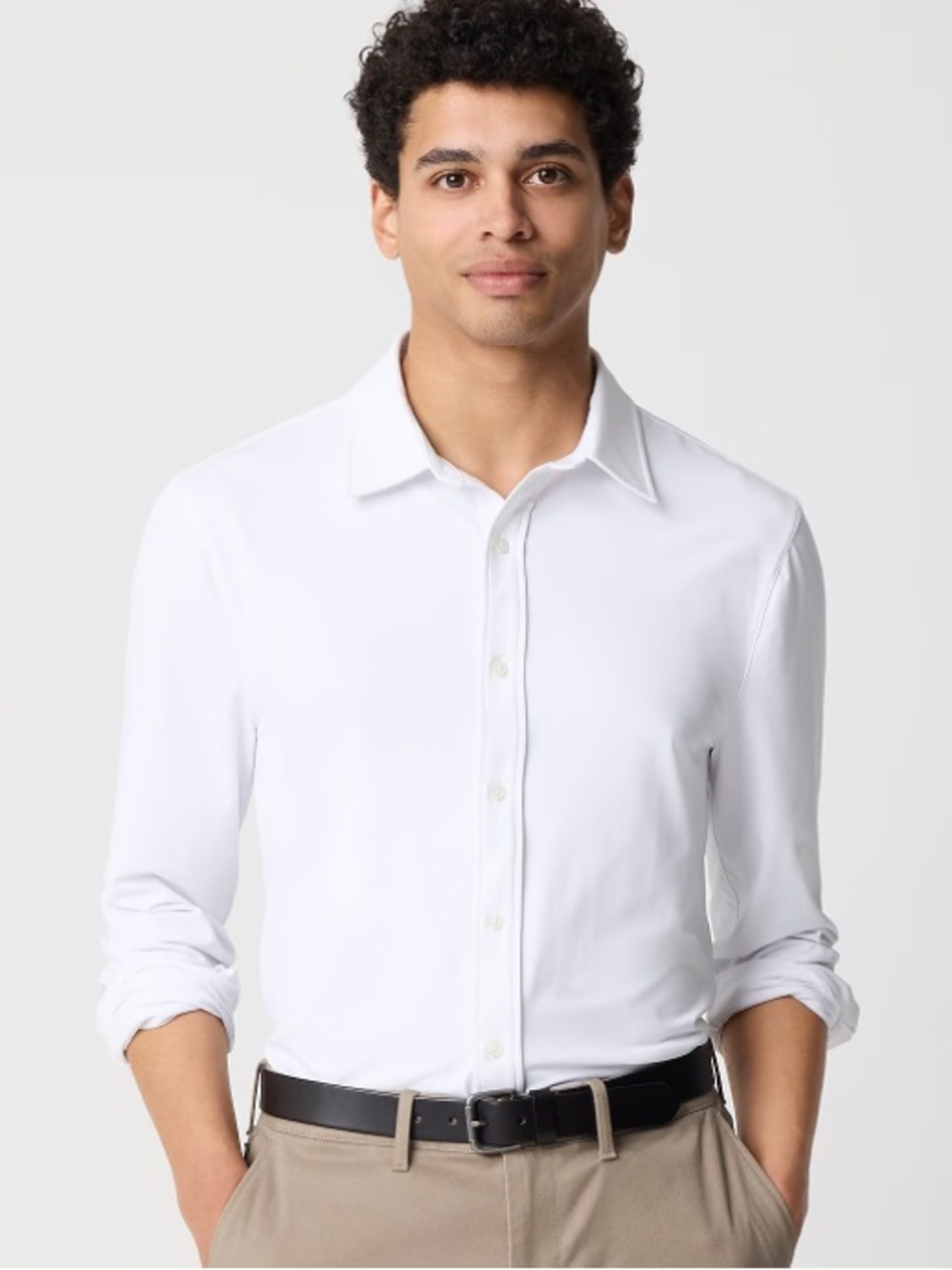 J. Crew Factory Men's All-day Performance Shirt Breathable White NWT Size Small